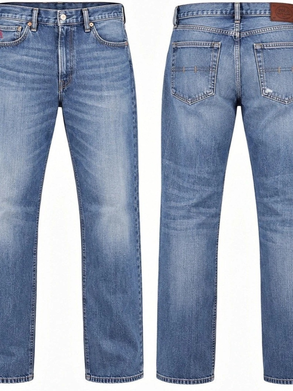Polo Ralph Lauren Mens Jeans 38x30 Blue Denim Straight Leg 100% Cotton Mexico
